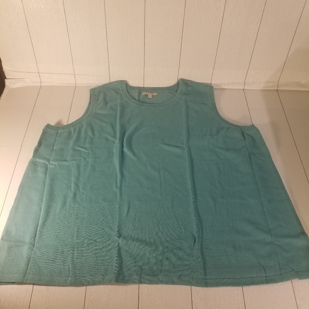 Woman Within 34/36 Teal Sweater Vest Plus Size NWOT